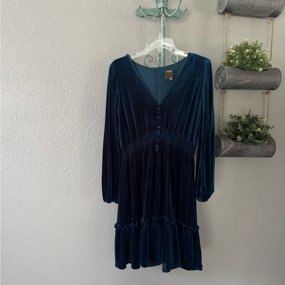 Taylor Deep Blue Long Sleeve Dress size 10